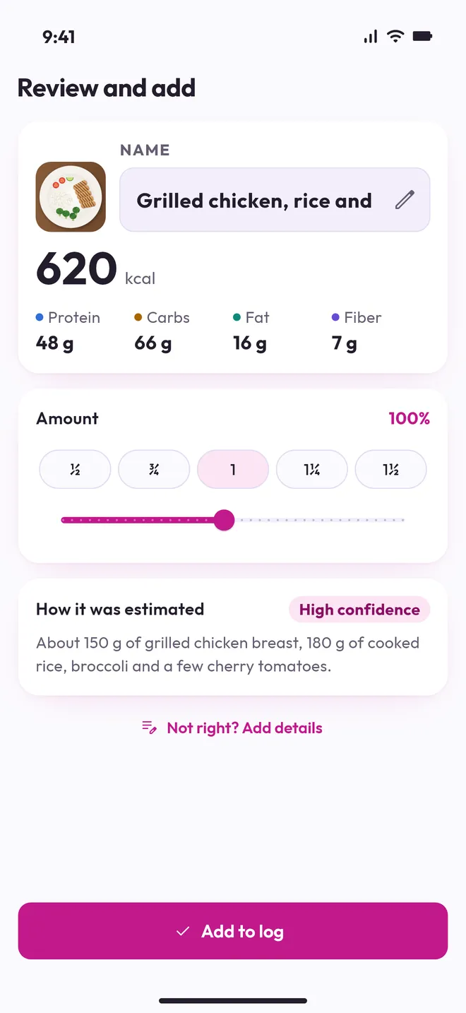 Macros estimating a meal from a photo
