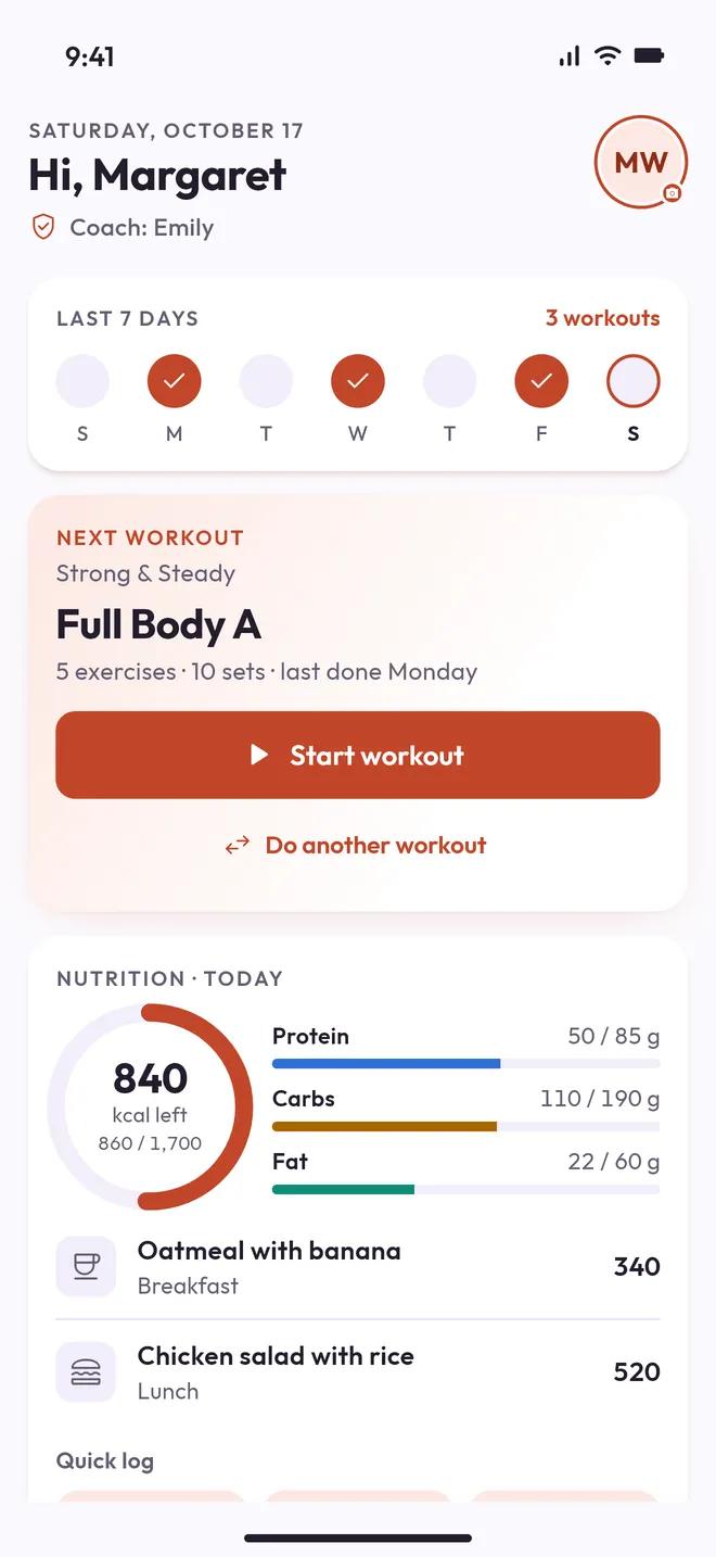 The Lite app home